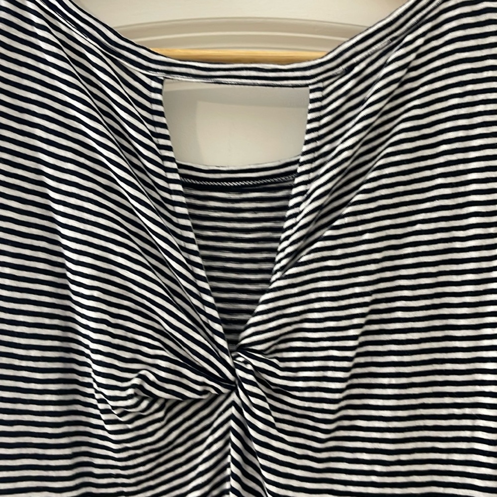 Talbots 3X Striped Cotton Twist-Back Shift Dress - Picture 7 of 8